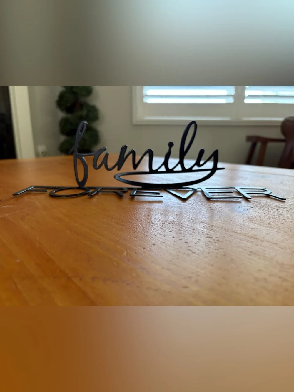 Pottery Barn Family Forever Metal Sign, Black, Brand New